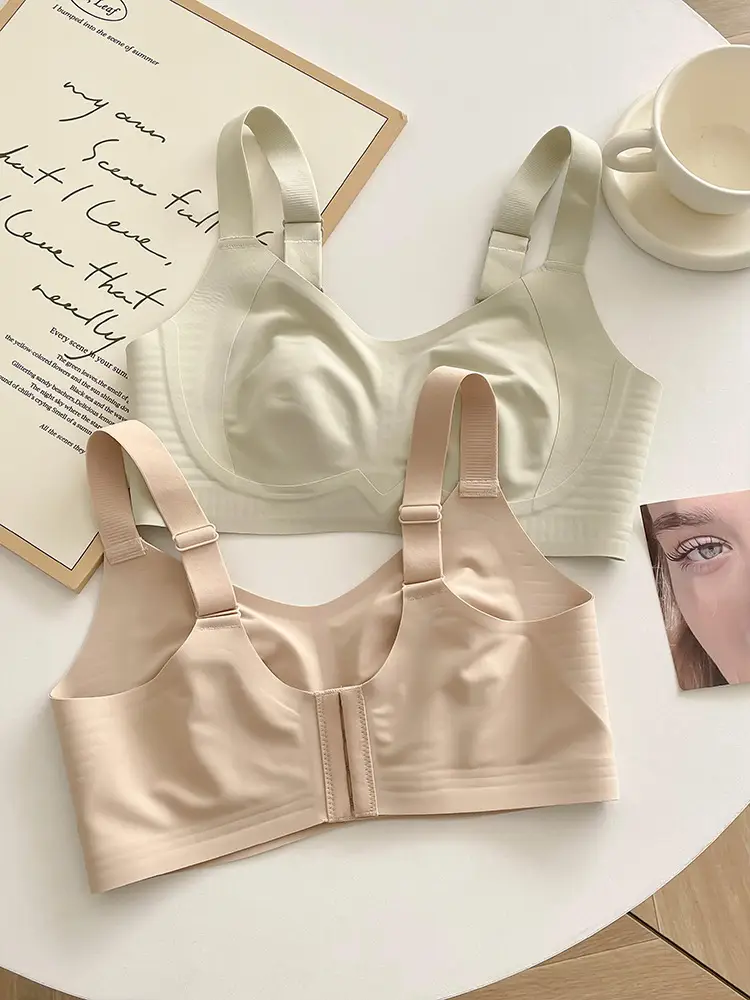 Rabbit Ear Cup Traceless Litching Underwear Summer Thin Large Chest Small Parammary Anti-sagging plus size Soft Support Bra — feature 4