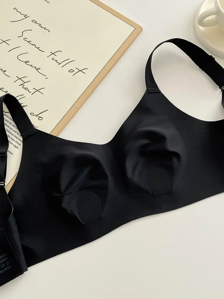 Rabbit Ear Cup Traceless Litching Underwear Summer Thin Large Chest Small Parammary Anti-sagging plus size Soft Support Bra — feature 7