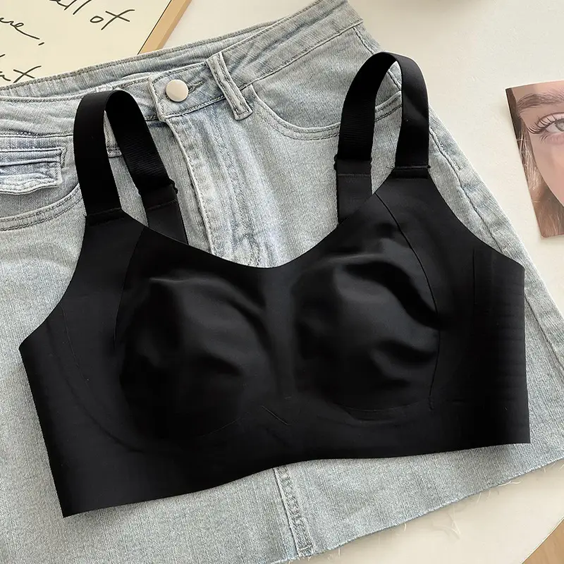 Rabbit Ear Cup Traceless Litching Underwear Summer Thin Large Chest Small Parammary Anti-sagging plus size Soft Support Bra