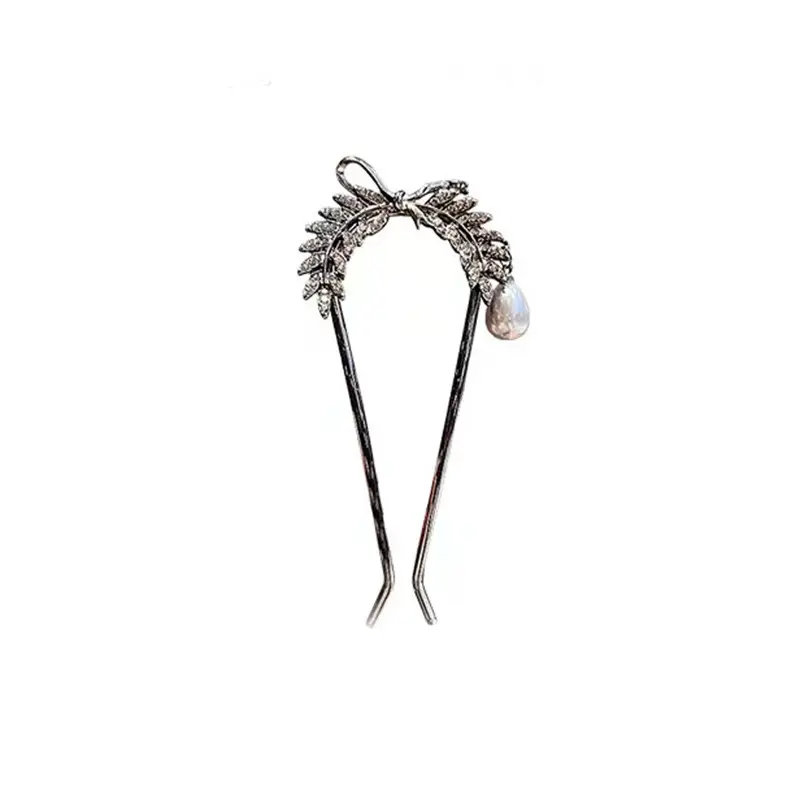 Women's Antique Pearl Hairpin U-shape Back - Image 5
