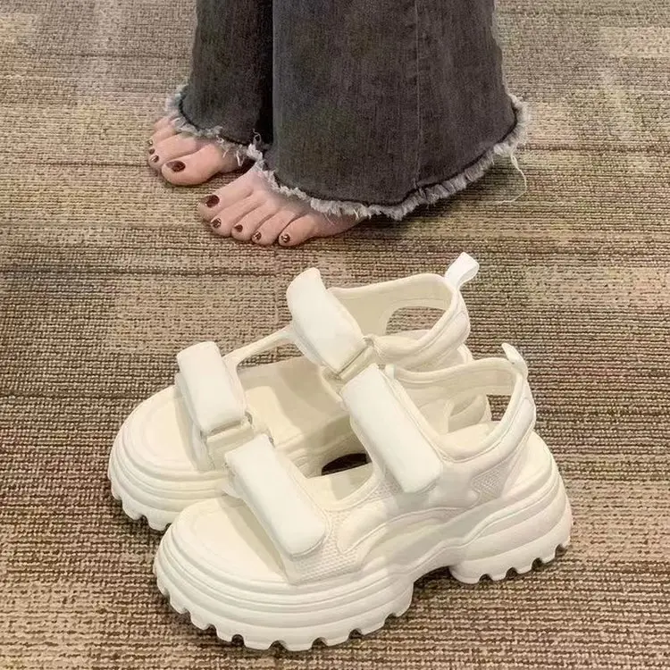 Women White Platform Sandals 2024 Summer - Image 2