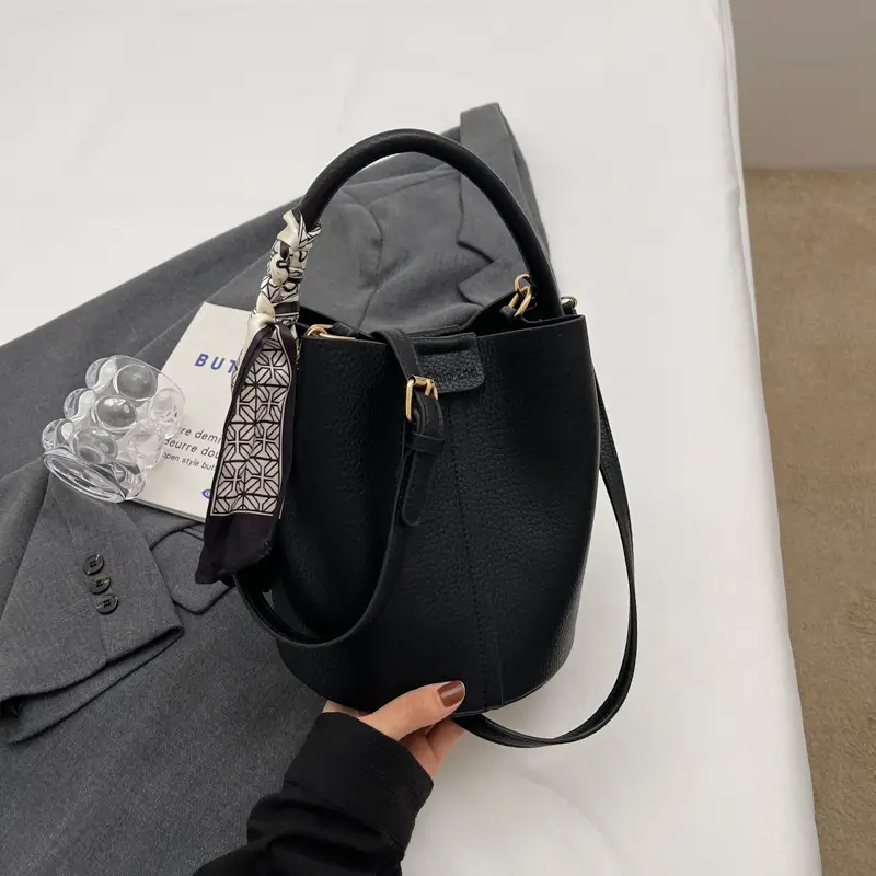 Soft Leather Bucket Bag for Women Beige 2026 - Image 7