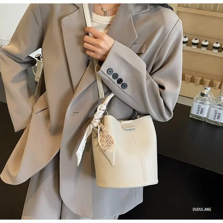 Soft Leather Bucket Bag for Women Beige 2026 — feature 32
