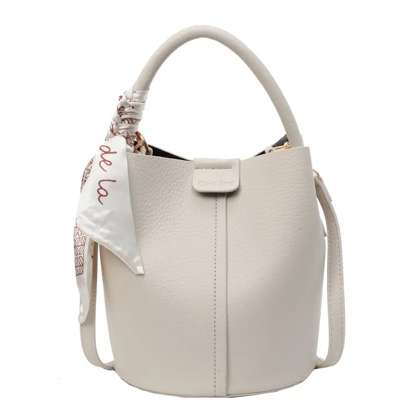 Soft Leather Bucket Bag for Women Beige 2026 - Image 2