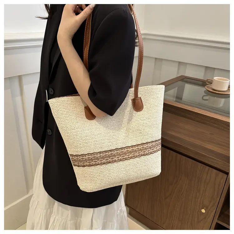 Hand-Woven Straw Tote Bag Large Capacity 2024 — feature 9