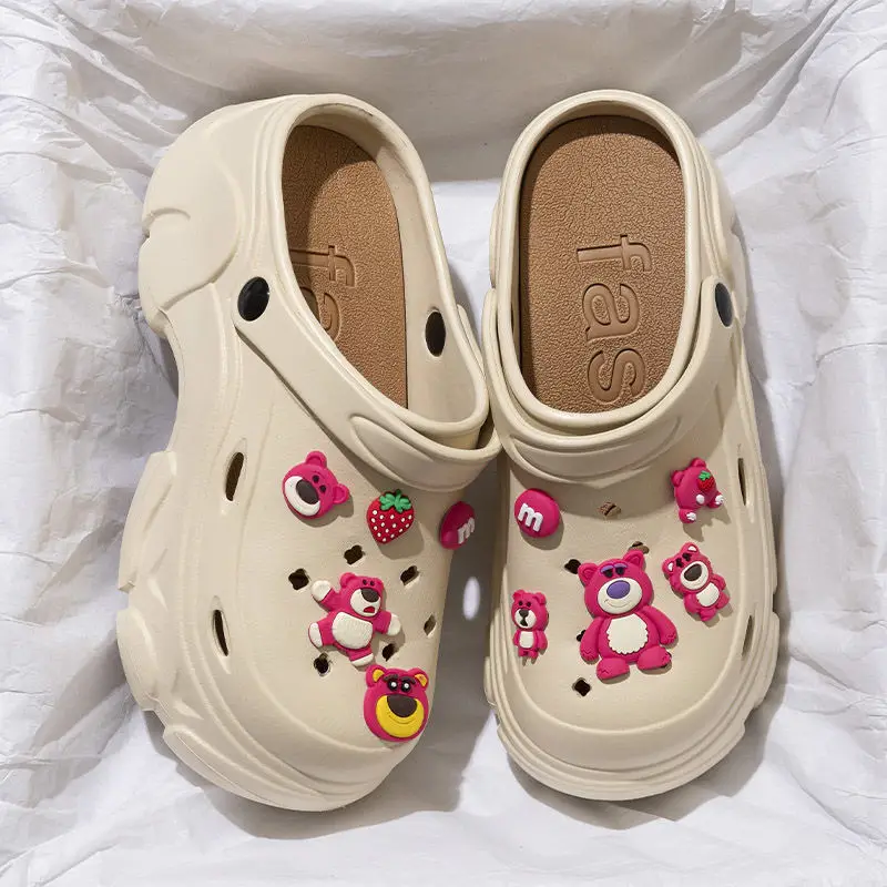 Women's White Crocs High Heel Sandals with Purple Socks