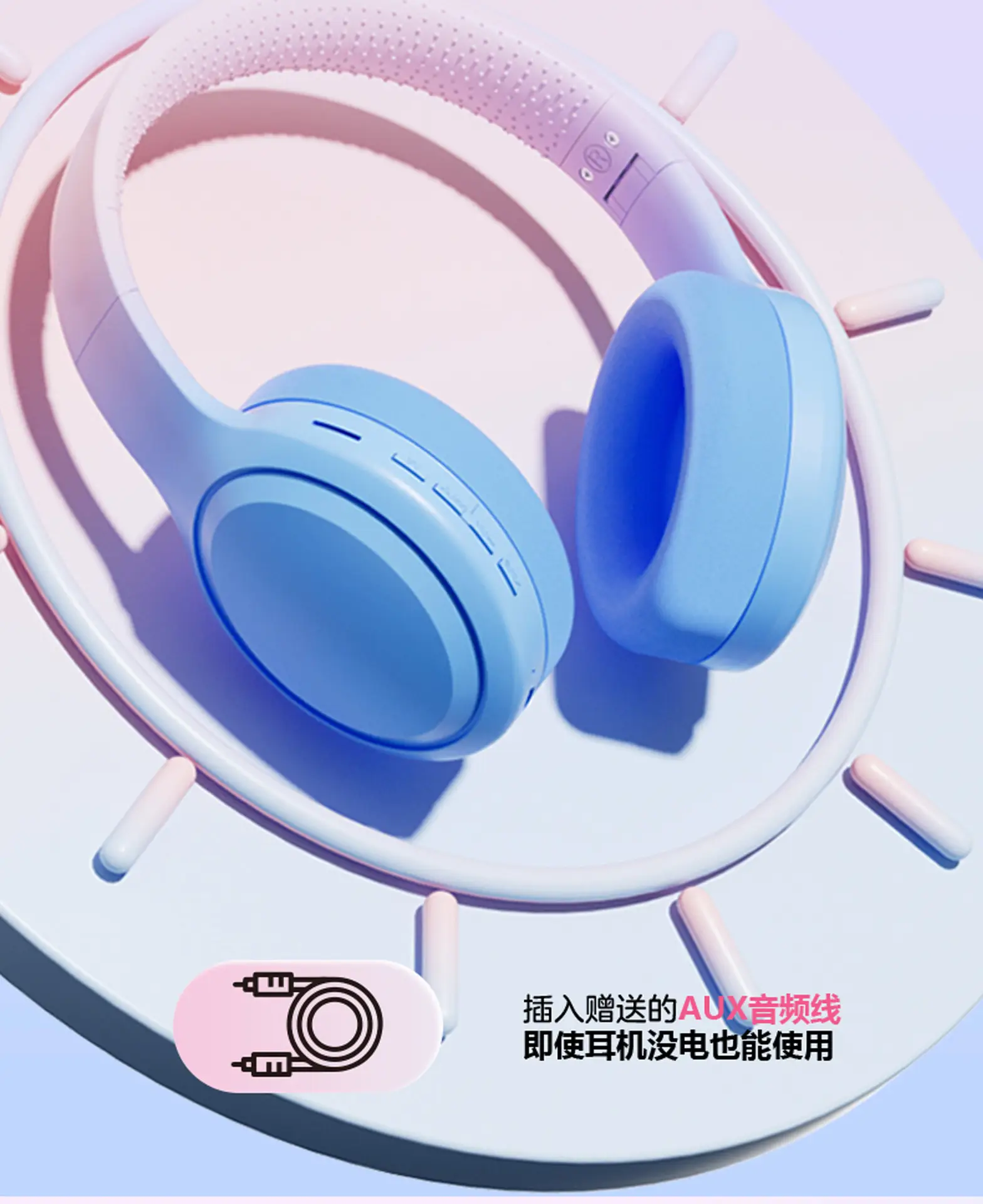 Wireless Bluetooth Headset Purple Long Lasting Call Class — feature 13