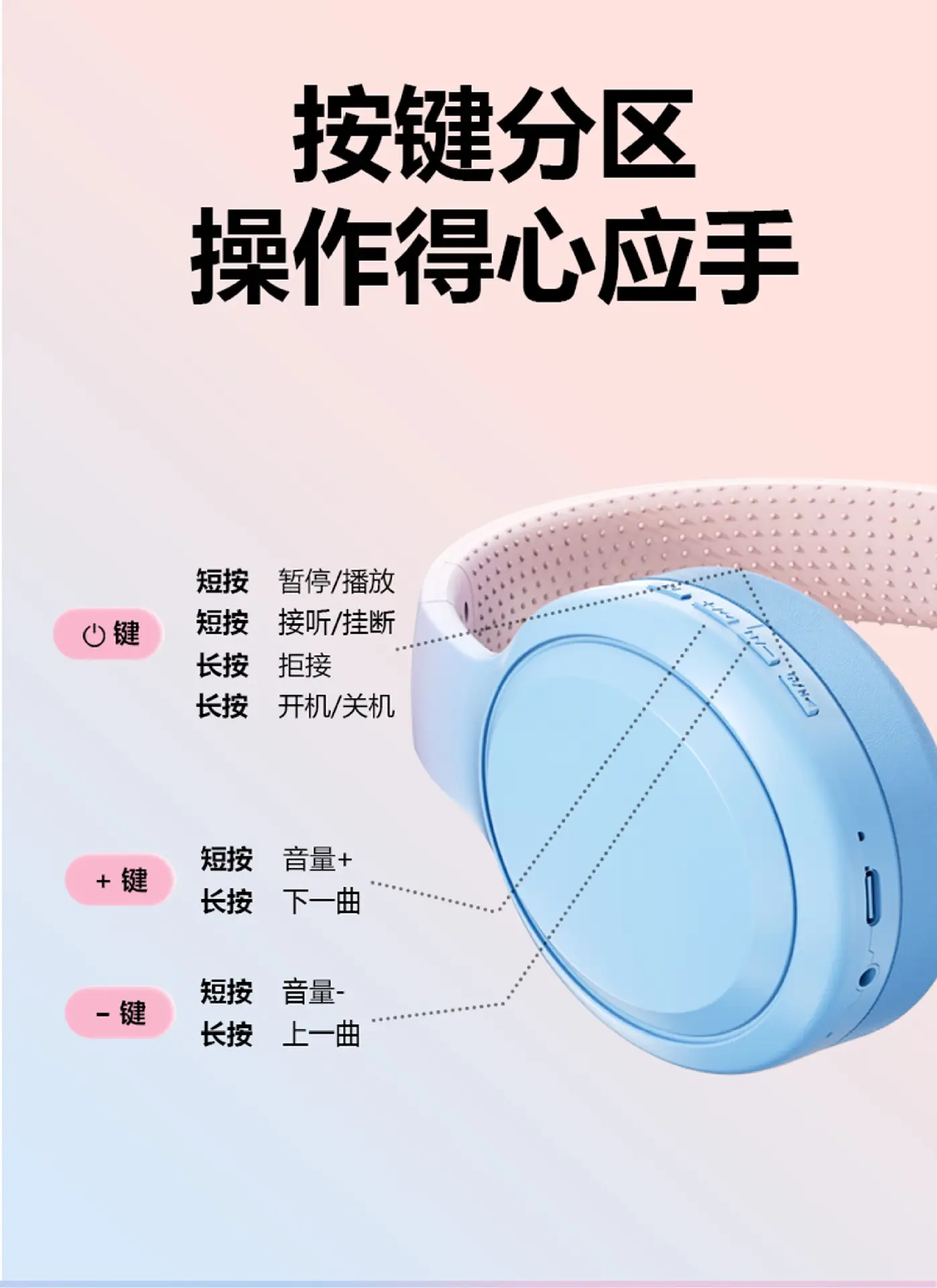 Wireless Bluetooth Headset Purple Long Lasting Call Class — feature 26