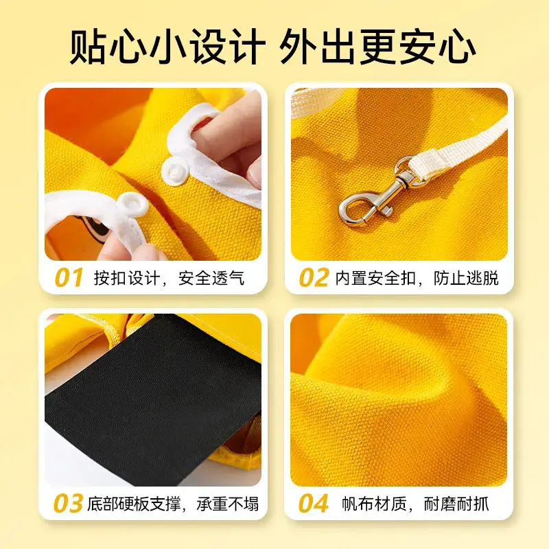 Cute One-Shoulder Cat Bag White Black Portable Pet Bag - Image 5