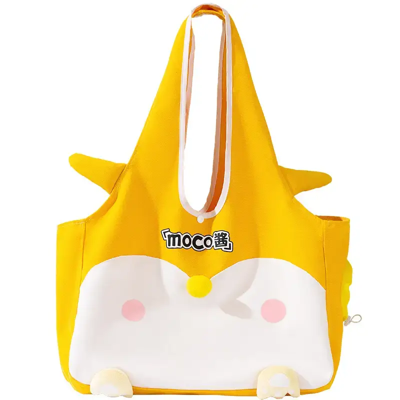 Cute One-Shoulder Cat Bag White Black Portable Pet Bag - Image 6