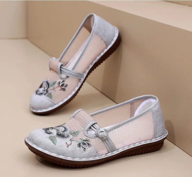 Old Beijing Cloth Shoes Women's Mesh Breathable Ethnic Style Shoes Middle-aged and Elderly Soft Sole Ultra-light Non-slip Summer Women's Shoes — feature 28