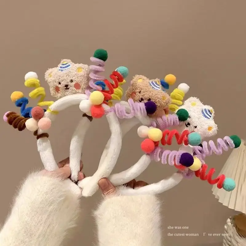 Little Monster Hair Band for Kids Plush Face Swinging Headwear