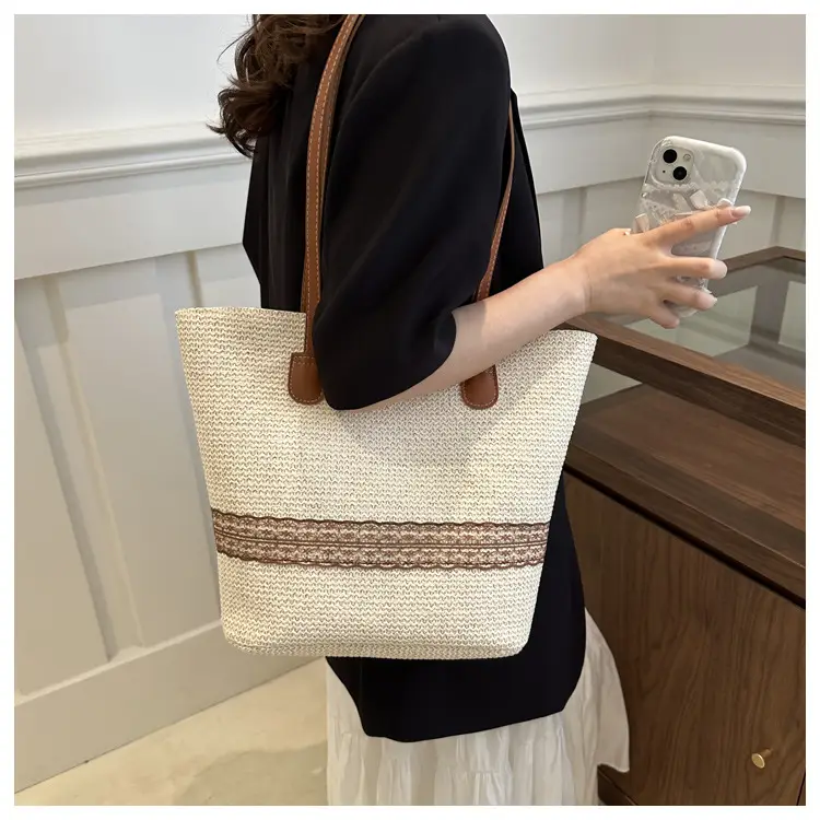 Large Capacity Korean Style Straw Bucket Bag 2024 — feature 12