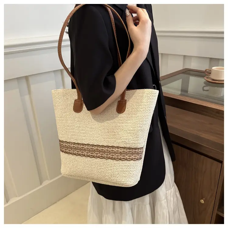 Large Capacity Korean Style Straw Bucket Bag 2024 — feature 8