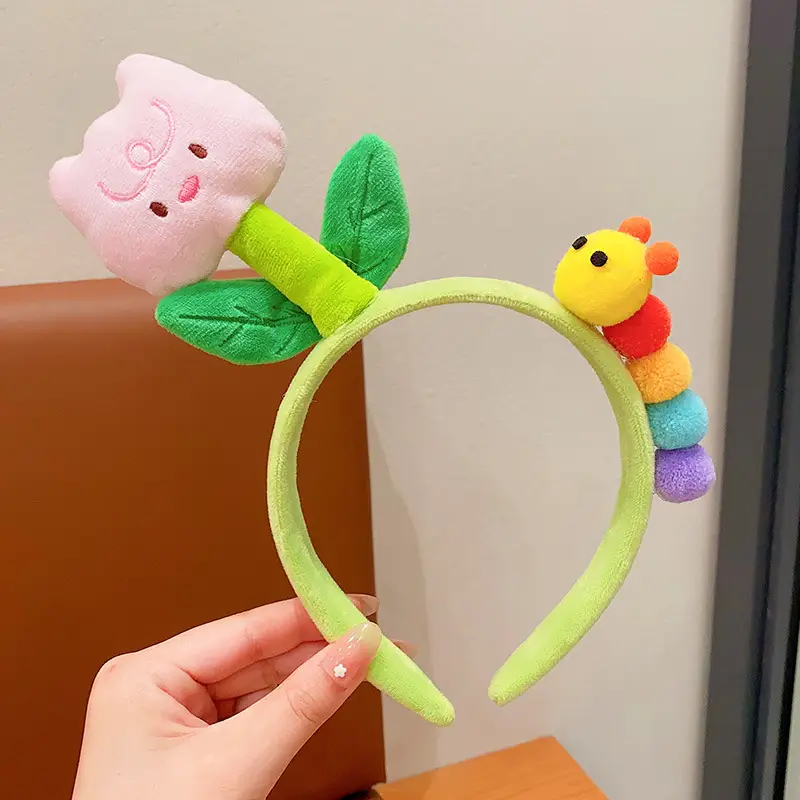 Cute New Tulip Flower Hair Band with Caterpillar Design - Image 28