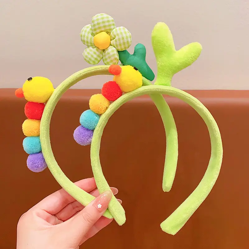 Cute New Tulip Flower Hair Band with Caterpillar Design - Image 29