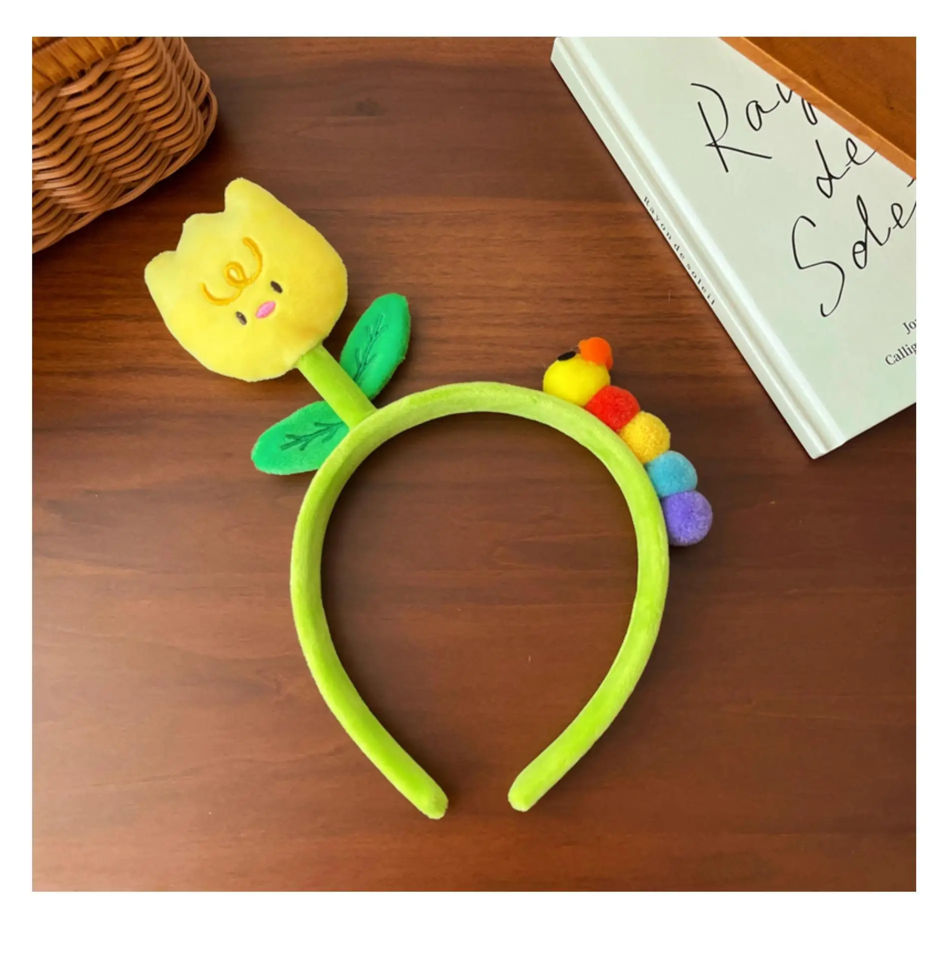 Cute New Tulip Flower Hair Band with Caterpillar Design — feature 4
