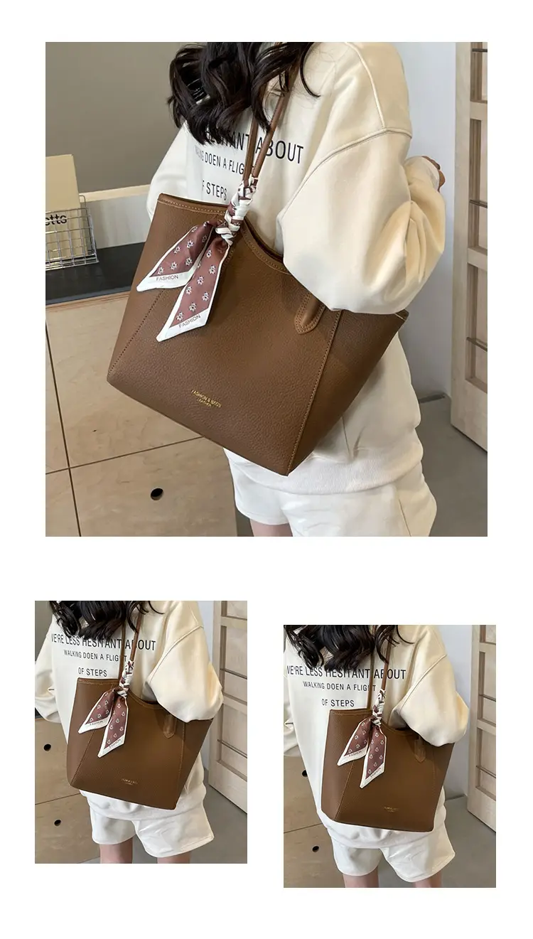 Women's Large Capacity Satchel Bag Brown New 2024 — feature 14