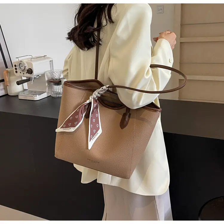 Women's Large Capacity Satchel Bag Brown New 2024 — feature 24