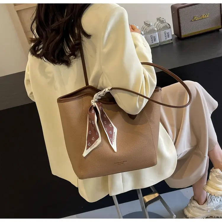Women's Large Capacity Satchel Bag Brown New 2024 — feature 26