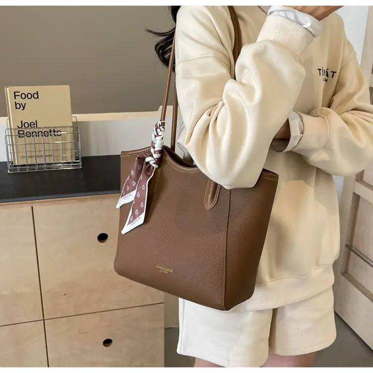 Women's Large Capacity Satchel Bag Brown New 2024 — feature 41