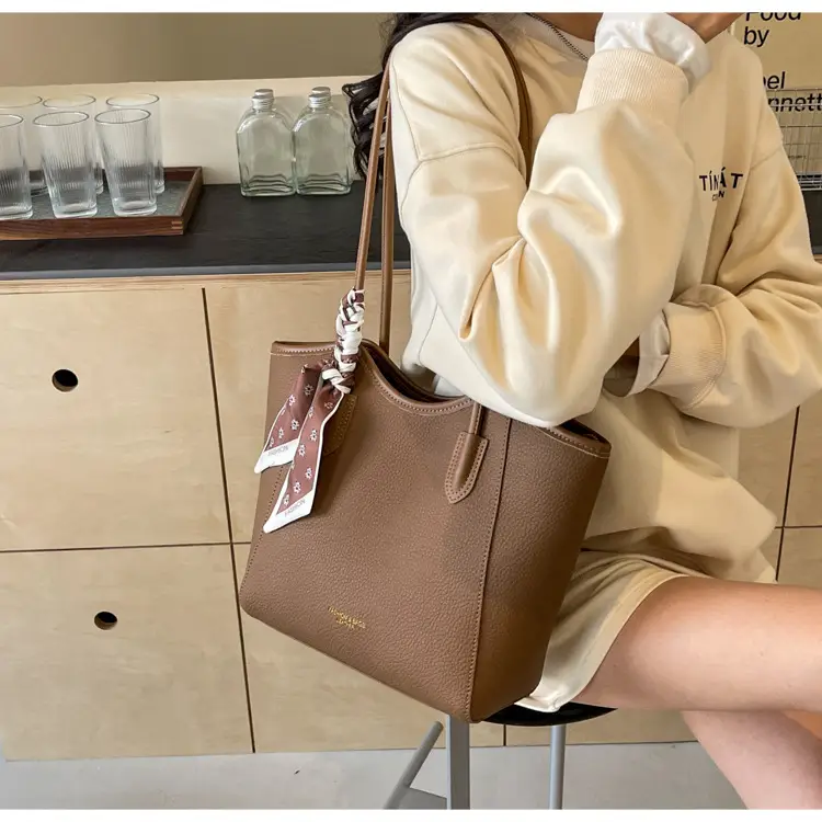 Women's Large Capacity Satchel Bag Brown New 2024 — feature 42