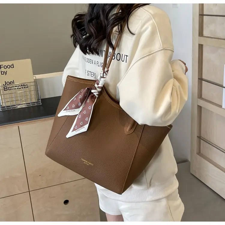 Women's Large Capacity Satchel Bag Brown New 2024 — feature 43