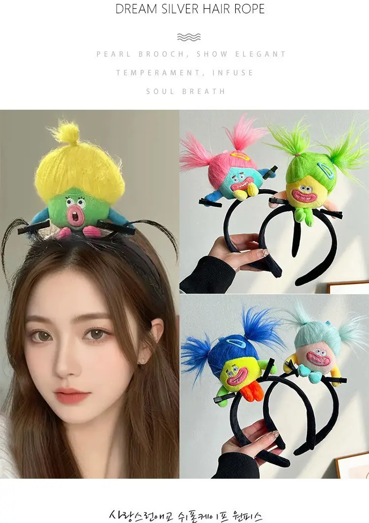 Plush Cartoon Hairband with Dog Headband & Twelve Constellation DIY Hair Tie — feature 1