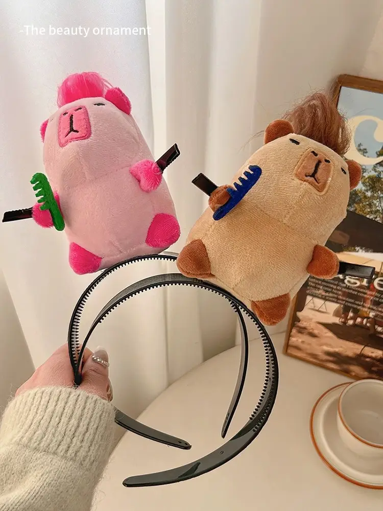 Plush Cartoon Hairband with Dog Headband & Twelve Constellation DIY Hair Tie — feature 9