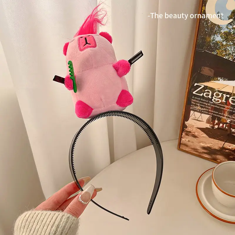 Plush Cartoon Hairband with Dog Headband & Twelve Constellation DIY Hair Tie