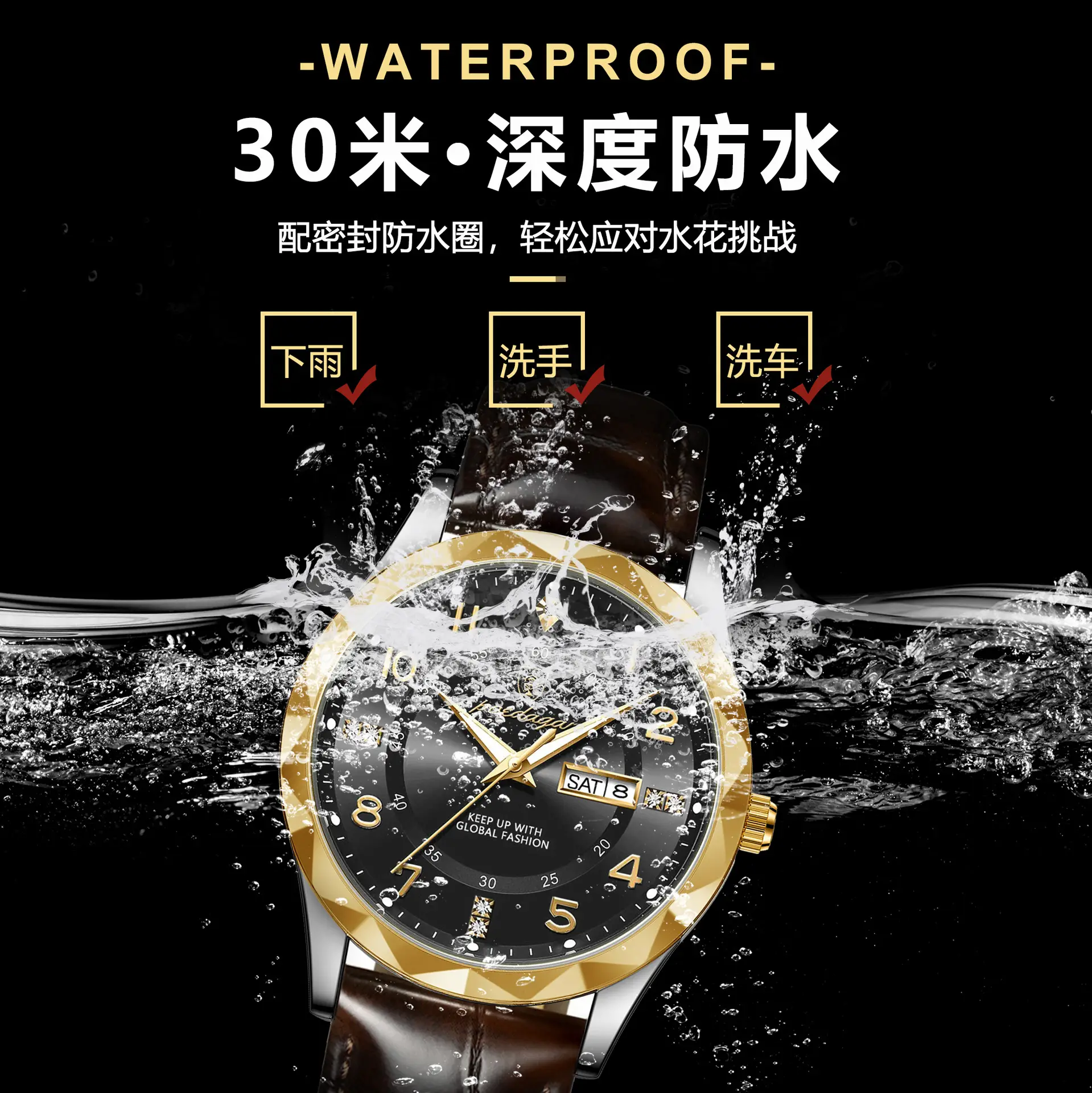 Men's Swiss Quartz Watch with Leather Belt & Live Display - Image 12