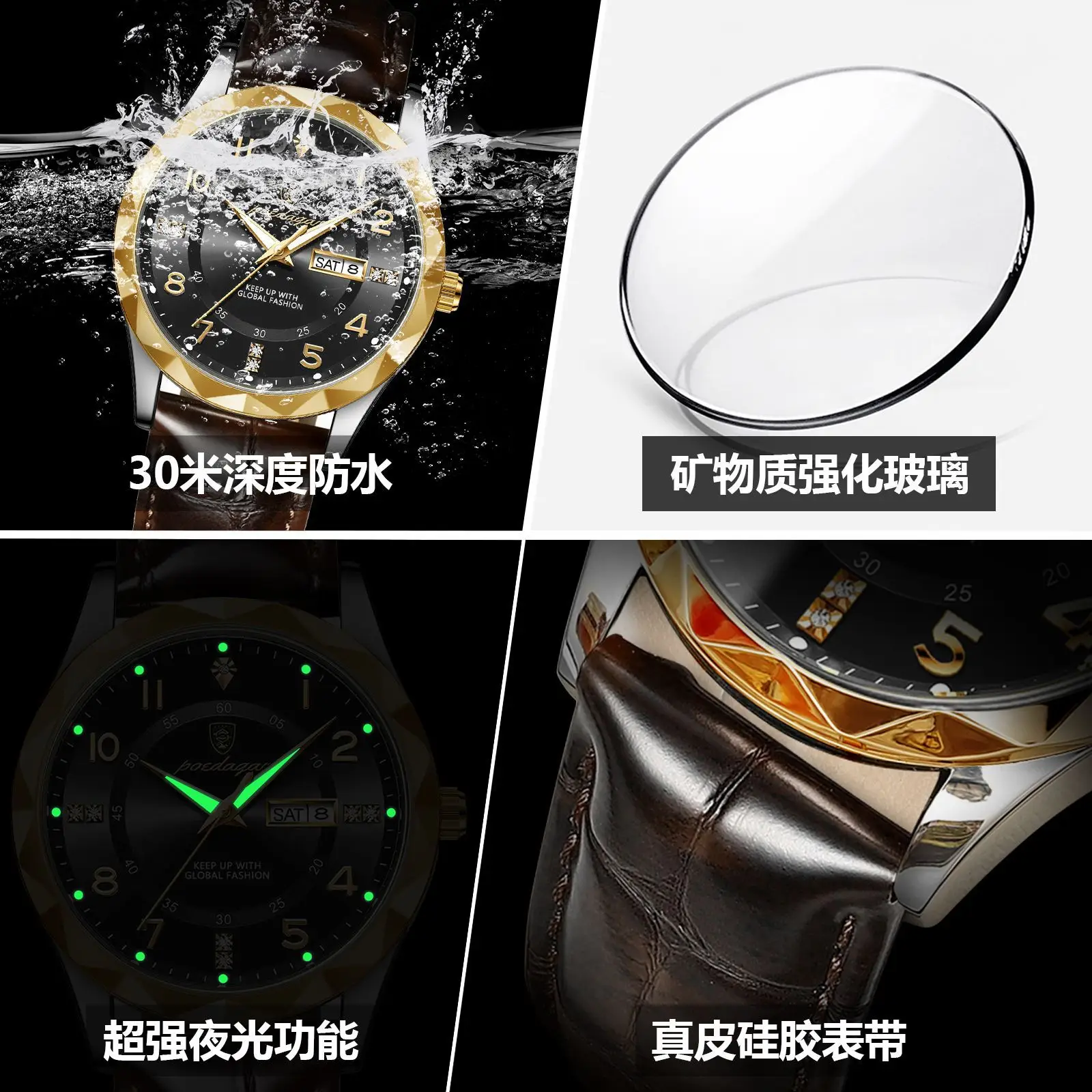 Men's Swiss Quartz Watch with Leather Belt & Live Display - Image 14