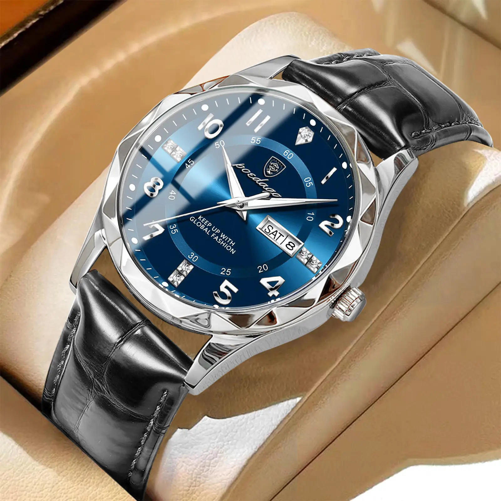 Men's Swiss Quartz Watch with Leather Belt & Live Display - Image 6