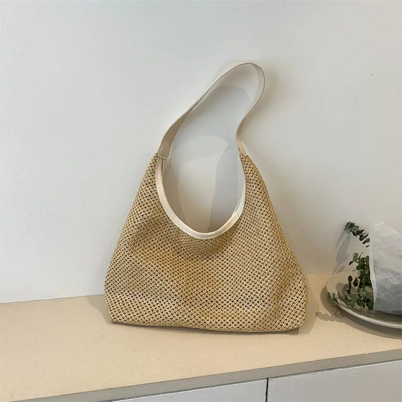 Women Straw Handbag Set 2025 Trendy Retro Large Capacity - Image 2