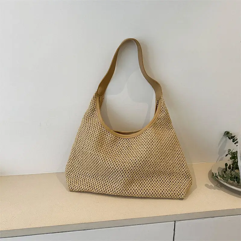 Women Straw Handbag Set 2025 Trendy Retro Large Capacity - Image 4