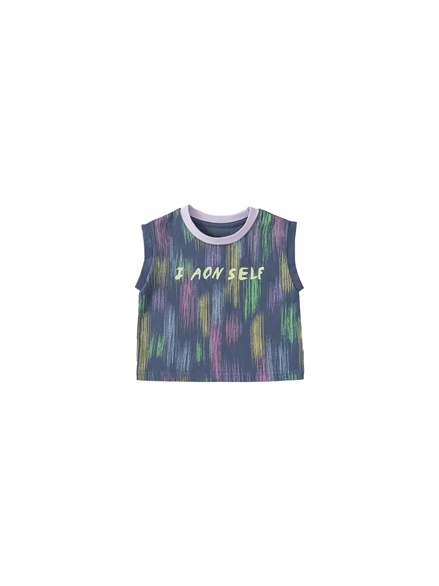 Kids Sleeveless T-Shirt Letter Print Summer Wear 2026 - Image 6