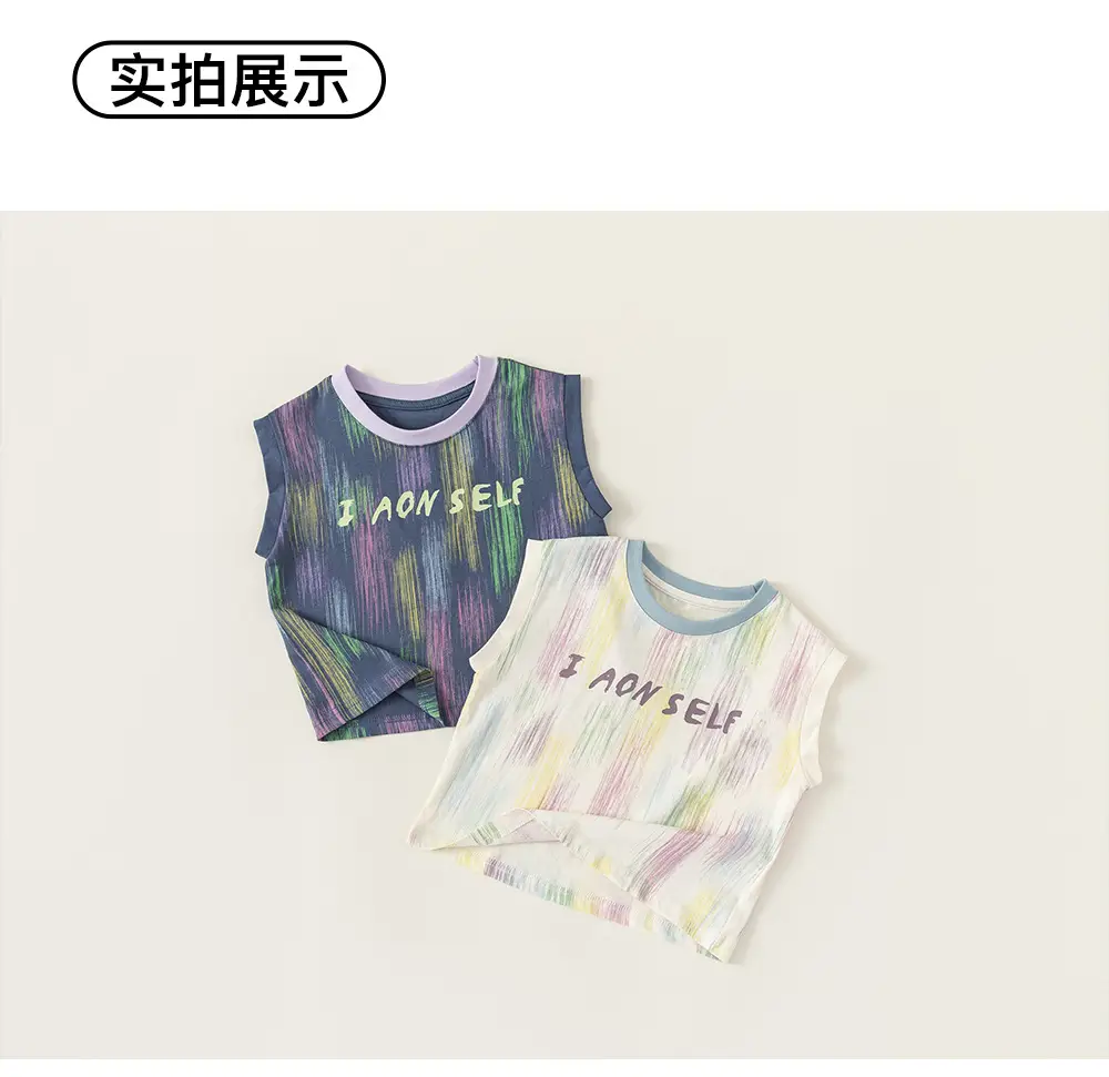 Kids Sleeveless T-Shirt Letter Print Summer Wear 2026 — feature 12