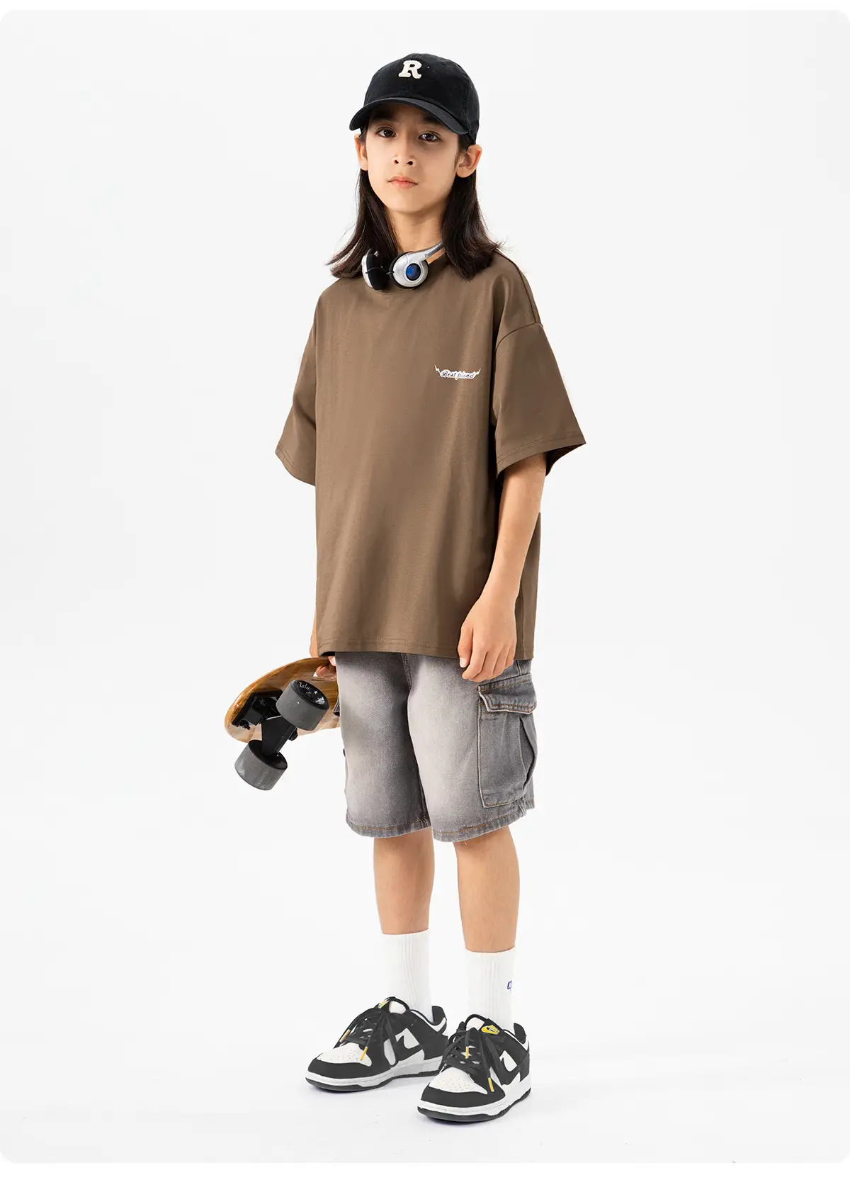 Kids Green Letter T-Shirt Loose Fit Summer Wear — feature 22