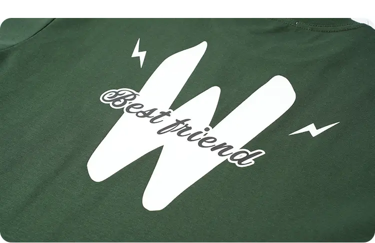 Kids Green Letter T-Shirt Loose Fit Summer Wear — feature 33