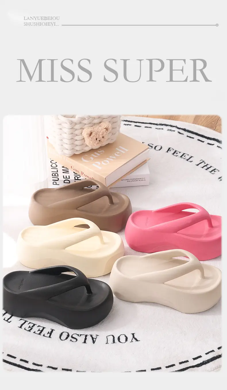 High-Looking Eva Thick-Soled Flip-Flops to Increase the Height of Summer Outer Wear for Women, Breathable Sandals and Slippers, Non-Slip, Anti-Odor and Wear-Resistant — feature 4