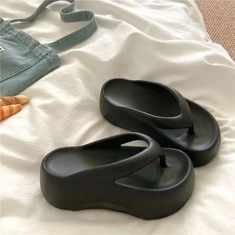 High-Looking Eva Thick-Soled Flip-Flops to Increase the Height of Summer Outer Wear for Women, Breathable Sandals and Slippers, Non-Slip, Anti-Odor and Wear-Resistant
