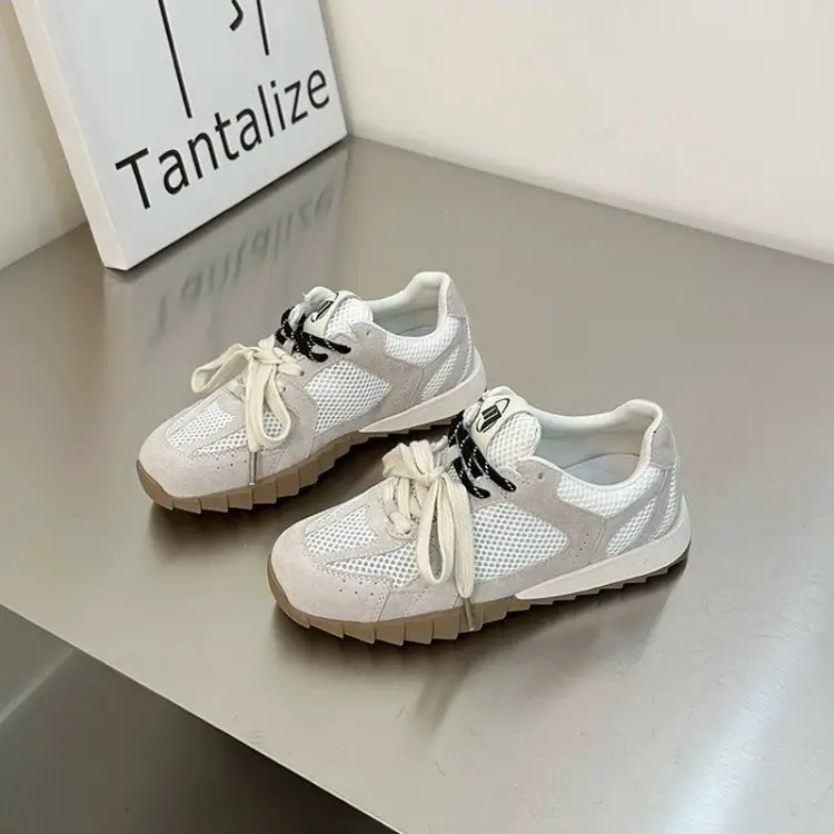 Women's Light Blue Mesh Lace-Up Sneakers 2024 — feature 2