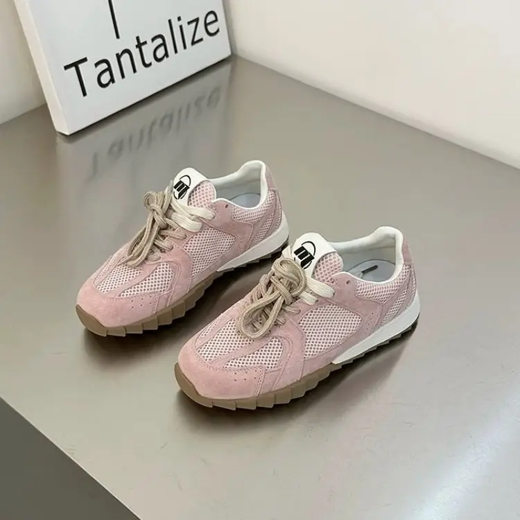 Women's Light Blue Mesh Lace-Up Sneakers 2024 — feature 7