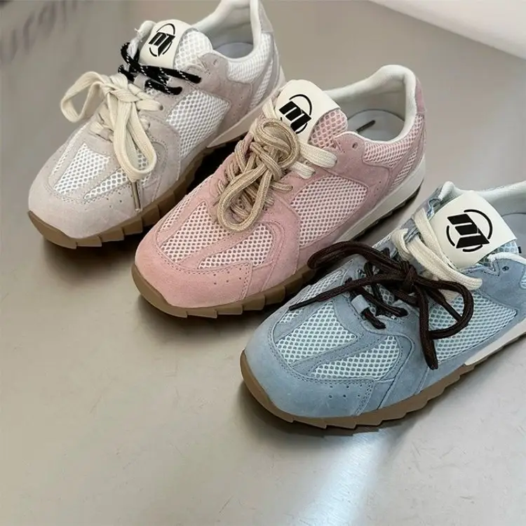Women's Light Blue Mesh Lace-Up Sneakers 2024 — feature 9