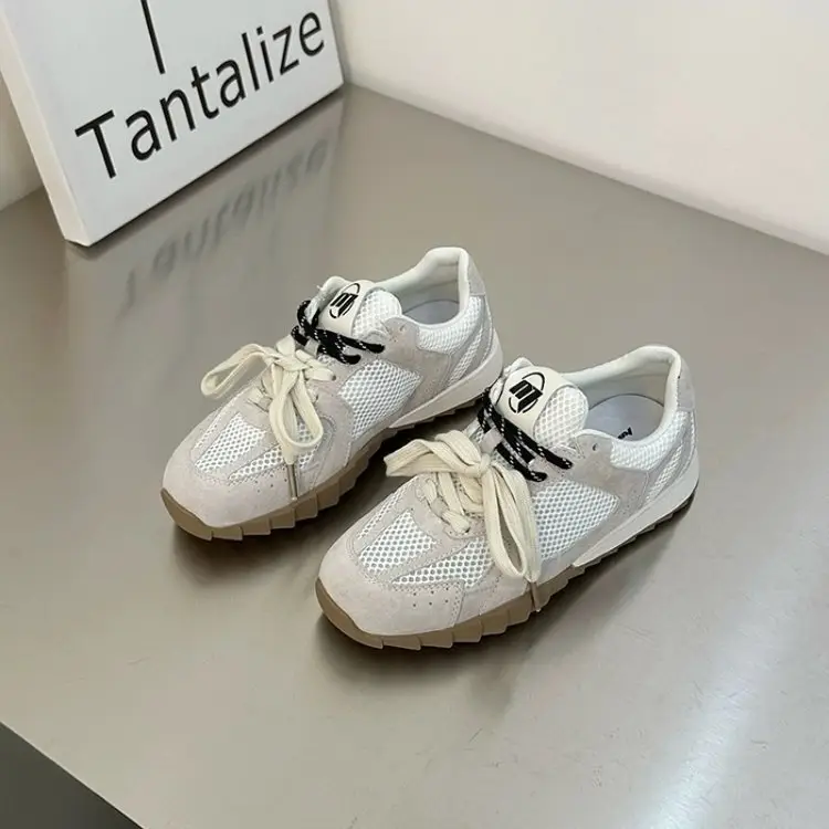 Women's Light Blue Mesh Lace-Up Sneakers 2024 - Image 3