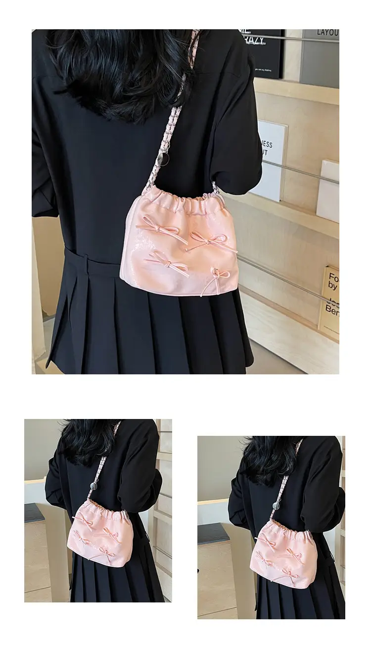 Black Chain Bow PU Shoulder Bag for Women — feature 10