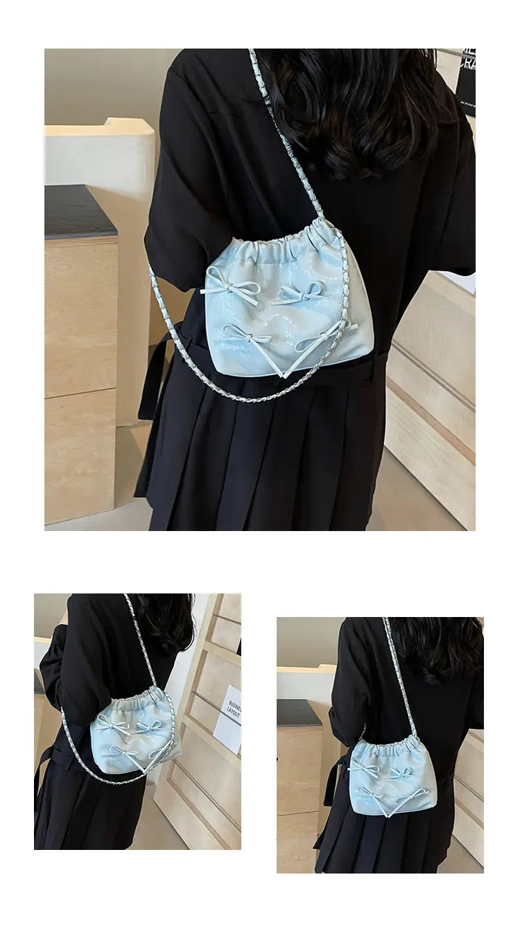 Black Chain Bow PU Shoulder Bag for Women — feature 11