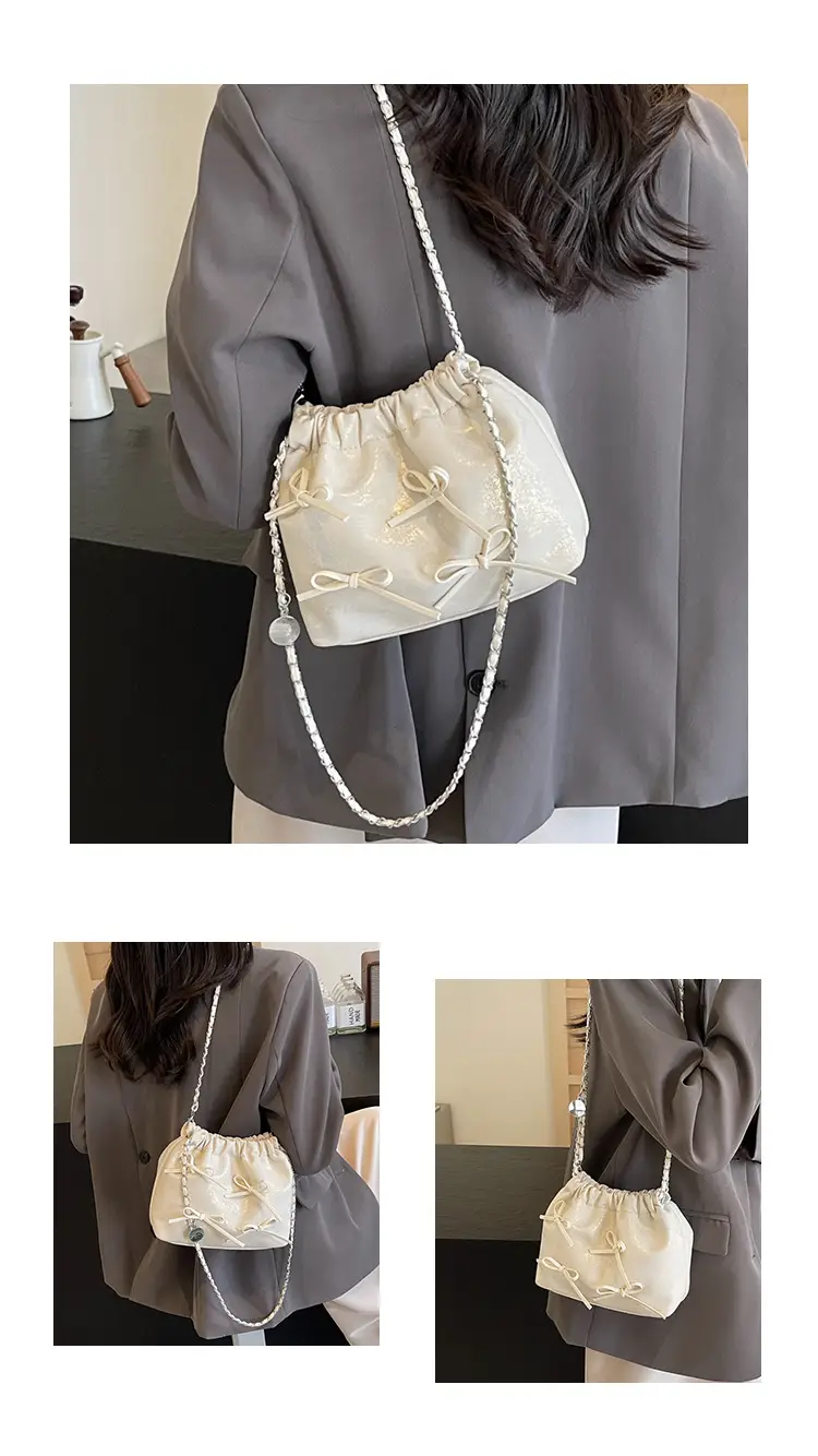 Black Chain Bow PU Shoulder Bag for Women — feature 12