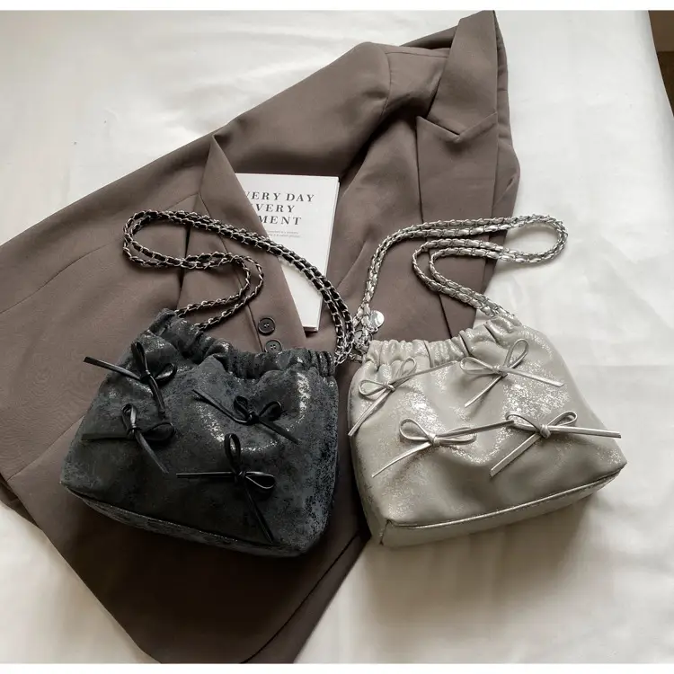 Black Chain Bow PU Shoulder Bag for Women — feature 27