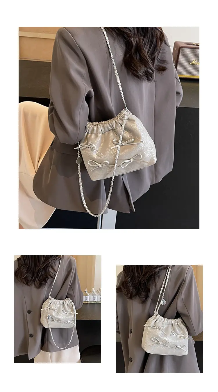 Black Chain Bow PU Shoulder Bag for Women — feature 8